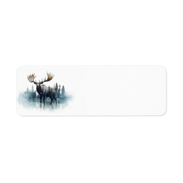 Moose double exposure in front of a forest (Front)