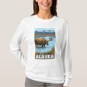 Moose Drinking at Lake - Fairbanks, Alaska T-Shirt