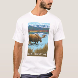 Moose Drinking at Lake - Yellowstone National T-Shirt