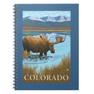 Moose DrinkingColorado Spiral Notebook