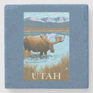 Moose DrinkingUtah Stone Coaster