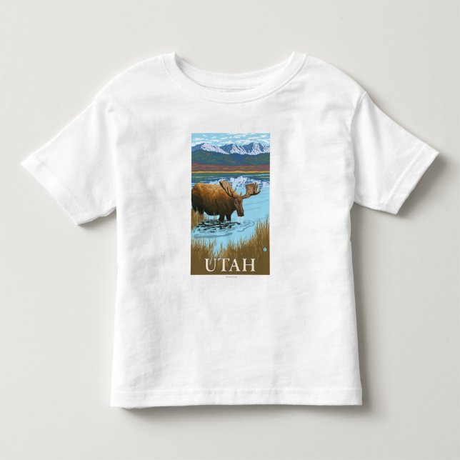 Moose DrinkingUtah Toddler T-Shirt (Front)