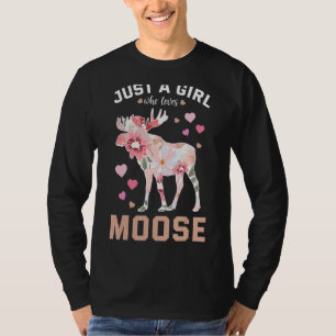 Moose Elk Deer Flower Floral Animal Fan T-Shirt