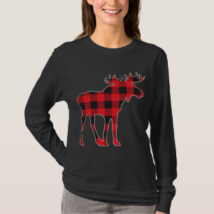 Moose Elk Plaid Buffalo Check Pajama Lumberjack Ch T-Shirt