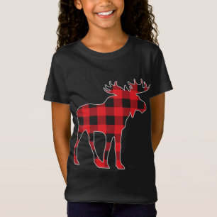 Moose Elk Plaid Buffalo Check Pajama Lumberjack Ch T-Shirt