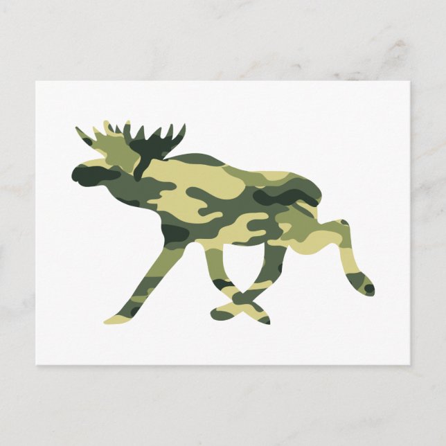 Moose / Elk Woodland Camouflage / Camo Postcard (Front)