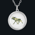 Moose / Elk Woodland Camouflage / Camo Silver Plated Necklace<br><div class="desc">Moose / Elk Animal Silhouette Woodland Camo Disruptive Dazzle Pattern.

Globe Trotters specialises in idiosyncratic imagery from around the globe. Here you will find unique Greeting Cards,  Postcards,  Posters,  Mousepads and more.</div>