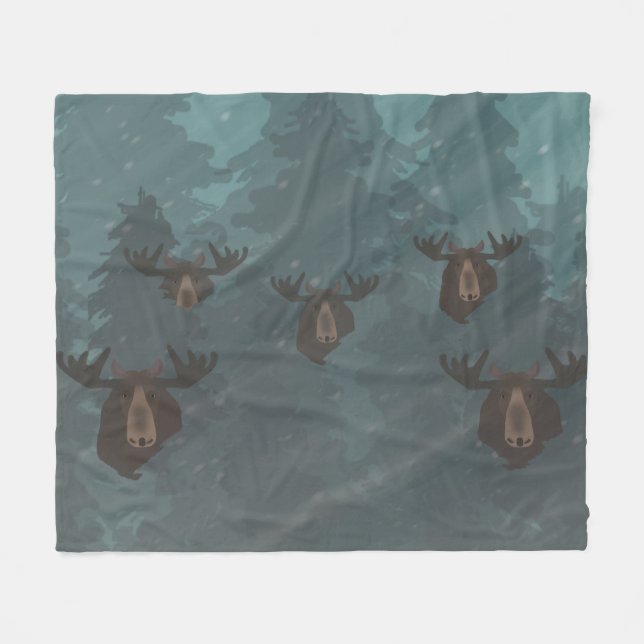 Moose Fleece Blanket (Front (Horizontal))
