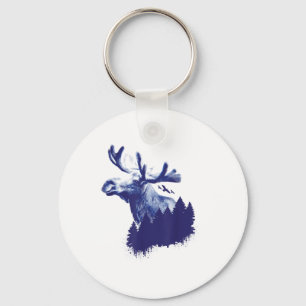 Moose Forest Trees Environmental Protection _2 Key Ring