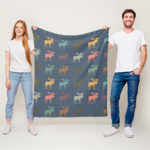 Moose Gift Blanket Vintage Moose Lover Throw