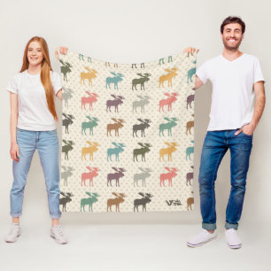 Moose Gift Blanket Vintage Moose Lover Throw