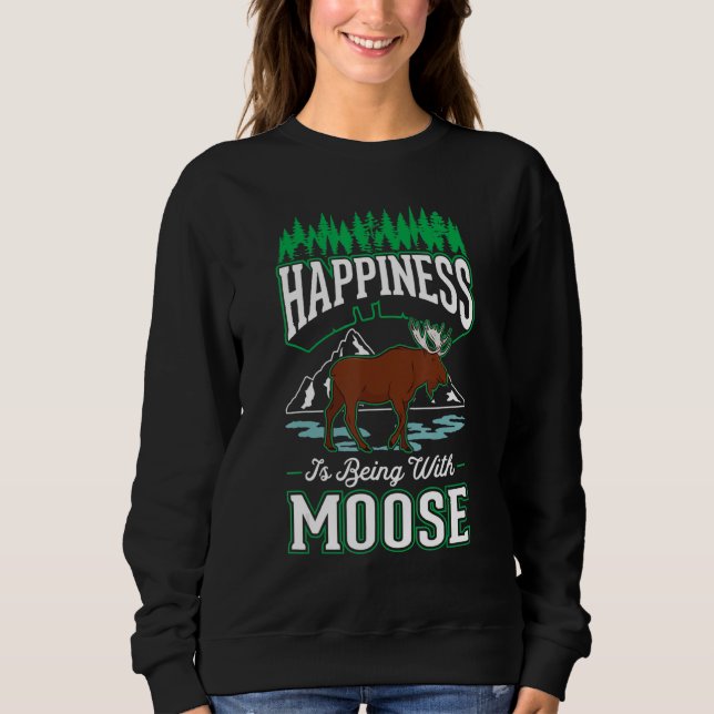 Moose Happiness Scandinavia Moose Antler Sweatshirt (Front)