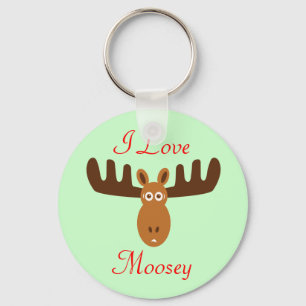 Moose Head_I Love Moosey Key Ring
