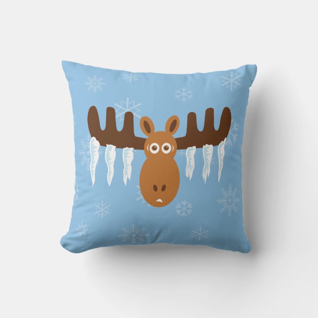 Moose Head_Icicle Antlers Cushion (Front)