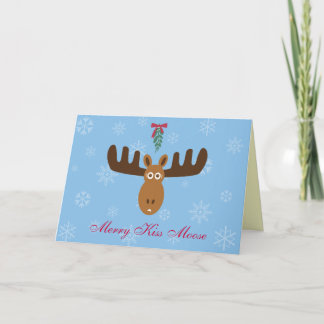 Moose Head_Merry Kiss Moose_Happy Gnu Year! Holiday Card