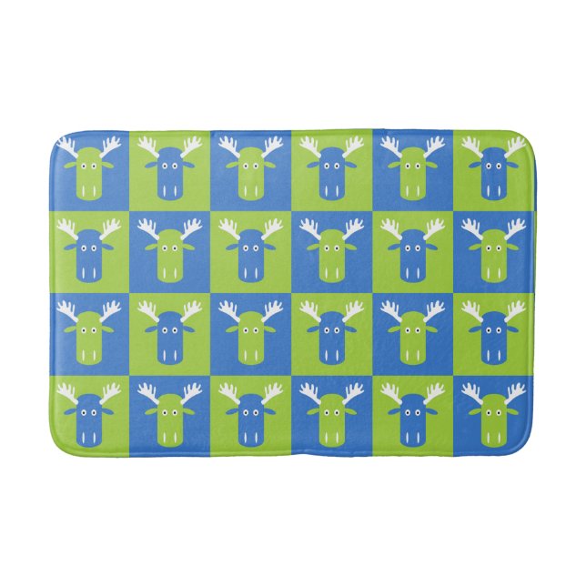 Moose Head Pop Art bath mats (Front)