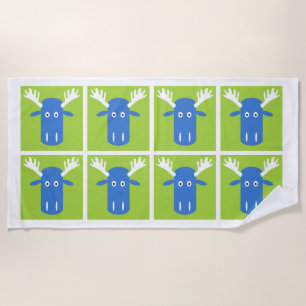 Moose Head Pop Art beach towel