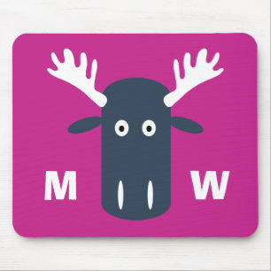 Moose Head Pop Art custom monogram mousepad