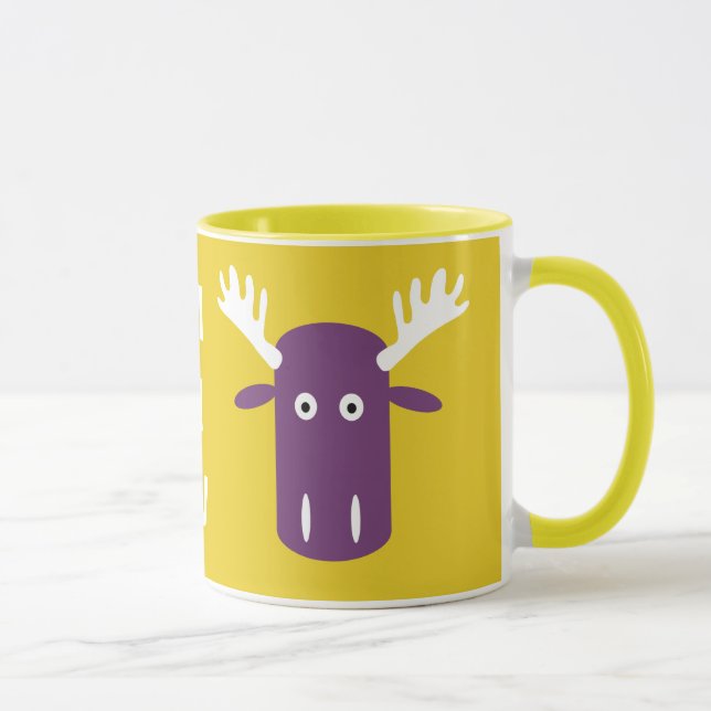 Moose Head Pop Art custom monogram mugs (Right)