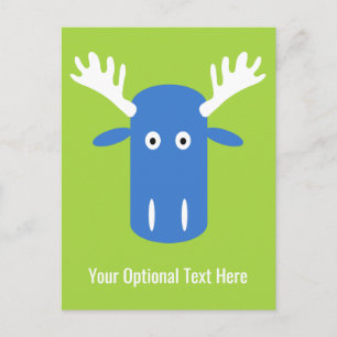 Moose Head Pop Art custom postcard