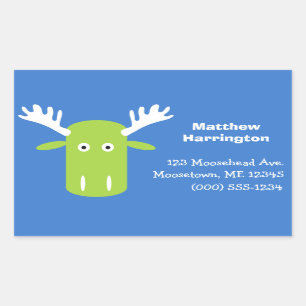 Moose Head Pop Art custom text stickers