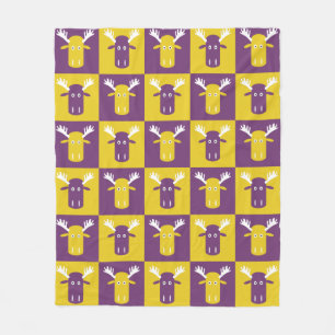 Moose Head Pop Art fleece blankets