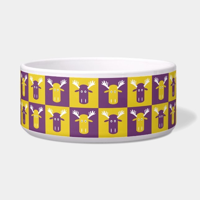 Moose Head Pop Art pet bowls (Front)