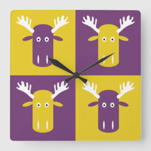 Moose Head Pop Art wall clock