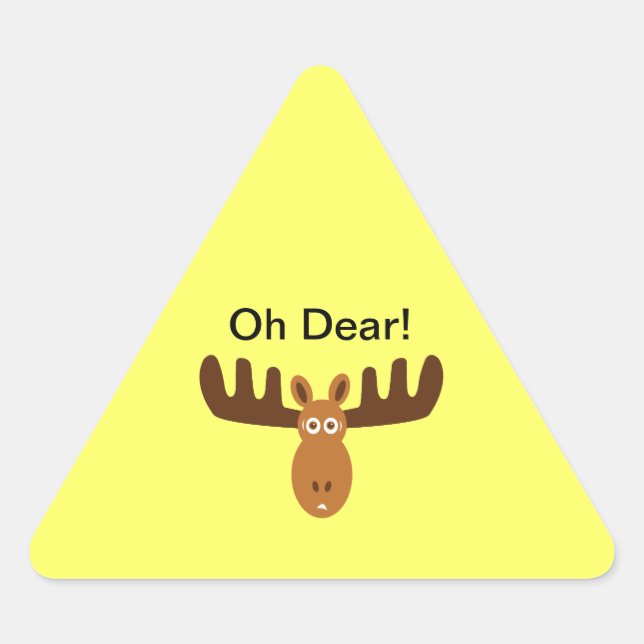 Moose Head_Road Sign_Oh Dear! Triangle Sticker (Front)