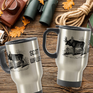 MOOSE IMAGE WITH PERSONALISED NAMES TRAVEL MUG