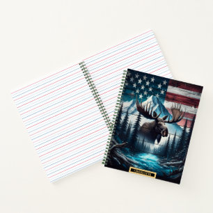 Moose in a tranquil wilderness scene notebook