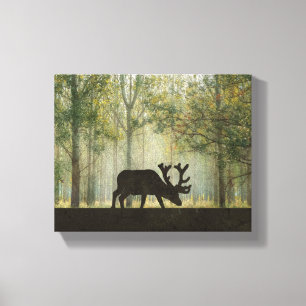 Moose in Forest Illustration Canvas Print