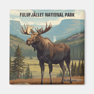 Moose in Fulufjället National Park Sweden Travel Magnet