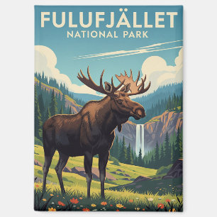 Moose in Fulufjället National Park Sweden Travel Magnet