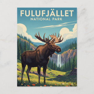 Moose in Fulufjället National Park Sweden Travel Postcard