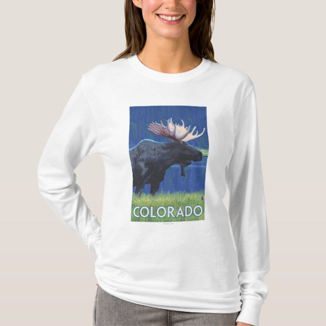 Moose in MoonlightColorado T-Shirt (Front)