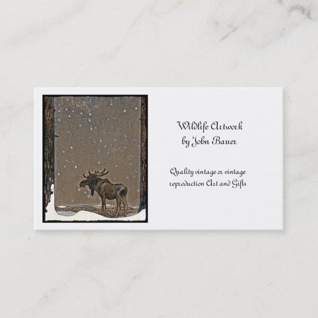 Moose in Snow Business Card (Front)