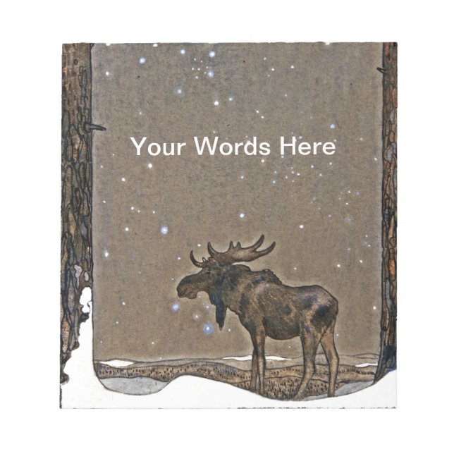 Moose in Snow Notepad (Front)