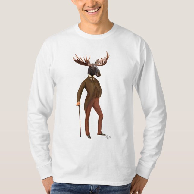 Moose In Suit Full 2 T-Shirt (Front)