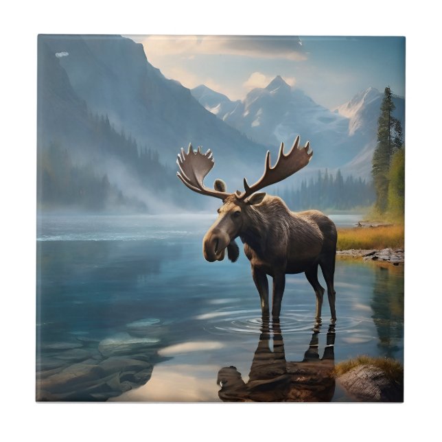 Moose in the lake tile (Front)