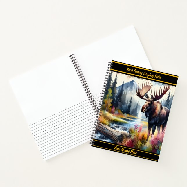Moose in vibrant autumn wilderness notebook (Inside)