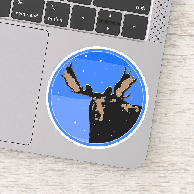Moose in Winter  - Original Wildlife Art (Detail)