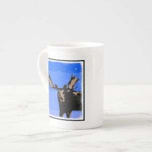 Moose in Winter  - Original Wildlife Art Bone China Mug