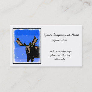 Moose in Winter  - Original Wildlife Art Business Card