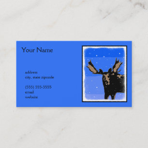 Moose in Winter  - Original Wildlife Art Business Card