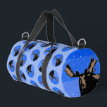 Moose in Winter  - Original Wildlife Art Duffle Bag<br><div class="desc">Moose in Winter portrait,  original painting.   We specialise in cute and funny original art. Buy this for yourself or as a great gift for your Moose loving friends. Be creative - click on CUSTOMIZE to add/remove/change text,  resize the picture,  change colours or anything else the customisation tool will allow!</div>