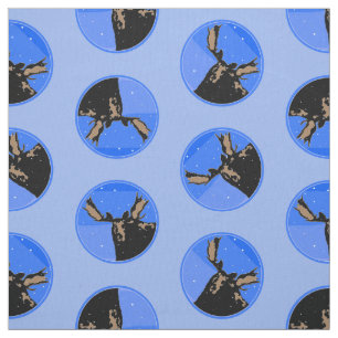 Moose in Winter - Original Wildlife Art Fabric