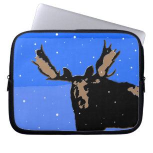 Moose in Winter - Original Wildlife Art Laptop Sleeve