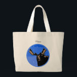 Moose in Winter  - Original Wildlife Art Large Tote Bag<br><div class="desc">Moose in Winter portrait,  original painting.   We specialise in cute and funny original art. Buy this for yourself or as a great gift for your Moose loving friends. Be creative - click on CUSTOMIZE to add/remove/change text,  resize the picture,  change colours or anything else the customisation tool will allow!</div>