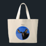 Moose in Winter  - Original Wildlife Art Large Tote Bag<br><div class="desc">Moose in Winter portrait,  original painting.   We specialise in cute and funny original art. Buy this for yourself or as a great gift for your Moose loving friends. Be creative - click on CUSTOMIZE to add/remove/change text,  resize the picture,  change colours or anything else the customisation tool will allow!</div>